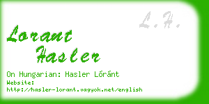 lorant hasler business card